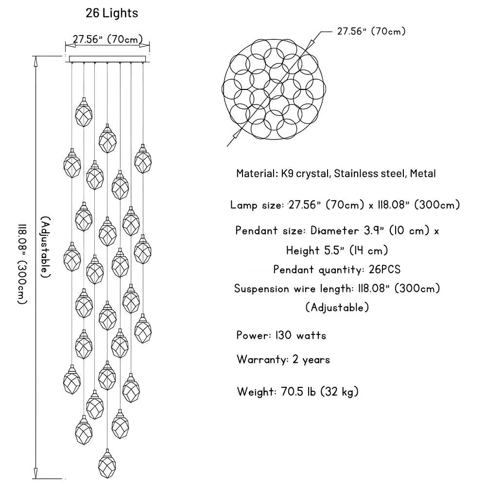 Modern Crystal Chandelier for High Ceiling Living Room - Image 16