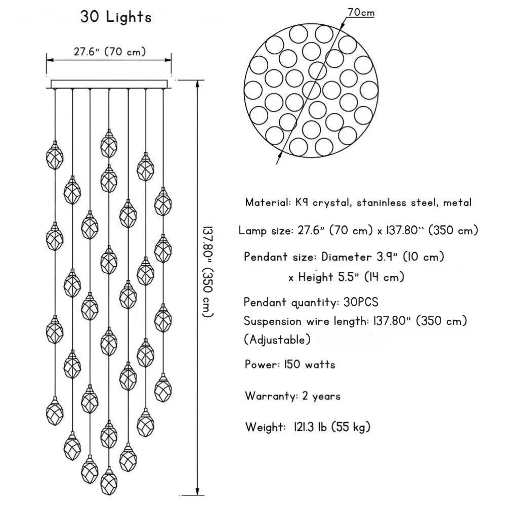 Modern Crystal Chandelier for High Ceiling Living Room - Image 18