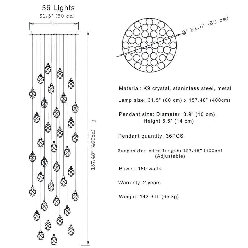 Modern Crystal Chandelier for High Ceiling Living Room - Image 19