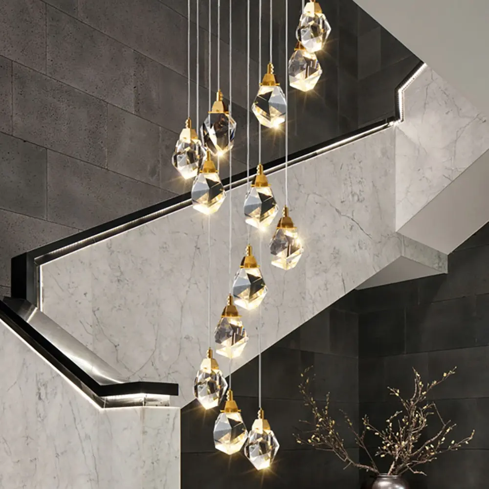 Modern Crystal Chandelier for High Ceiling Living Room - Image 4