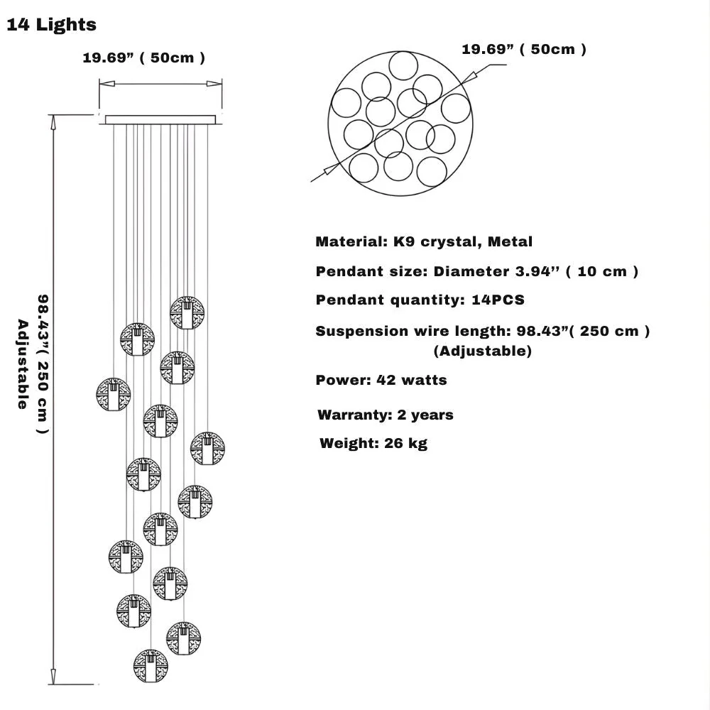 Modern Crystal Glass Bubble Chandelier for Foyer - Image 13