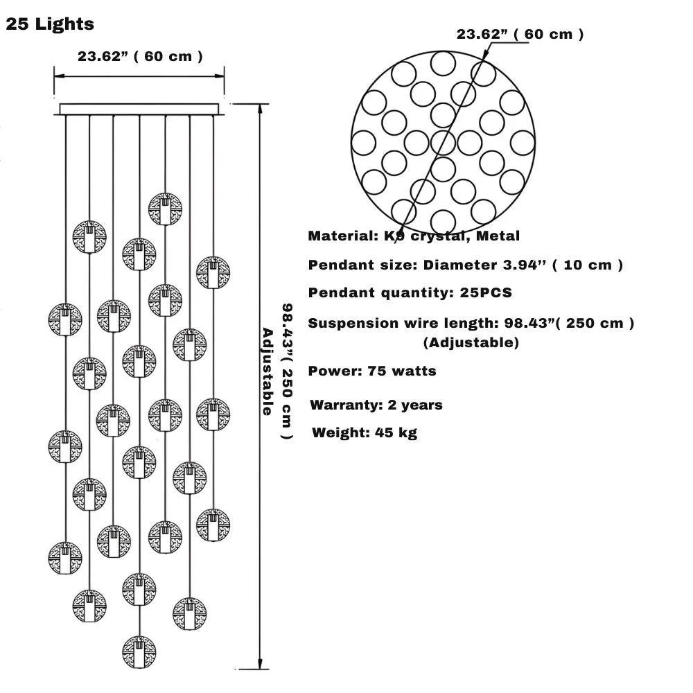 Modern Crystal Glass Bubble Chandelier for Foyer - Image 14