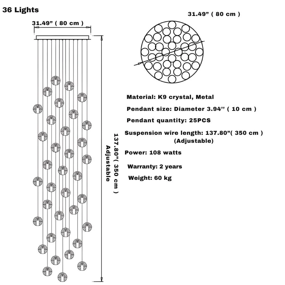 Modern Crystal Glass Bubble Chandelier for Foyer - Image 15