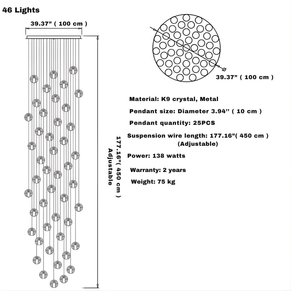 Modern Crystal Glass Bubble Chandelier for Foyer - Image 16