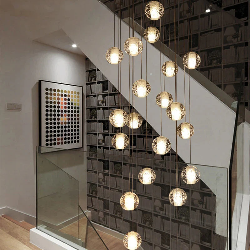 Modern Crystal Glass Bubble Chandelier for Foyer - Image 5
