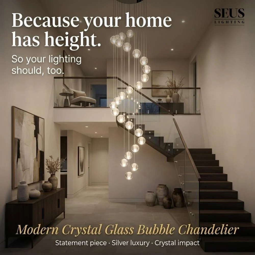 Modern Crystal Glass Bubble Chandelier for Foyer - Image 9