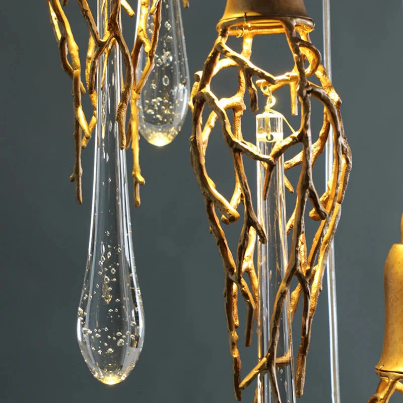 Modern Crystal Glass Drops Chandelier for Staircase - Image 5