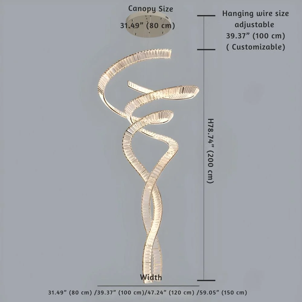 Modern Crystal Light Fixture for Staircase & Foyer & High Ceiling - Image 12