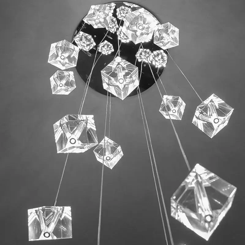 Modern Crystal Square Chandelier for Staircase - Image 3
