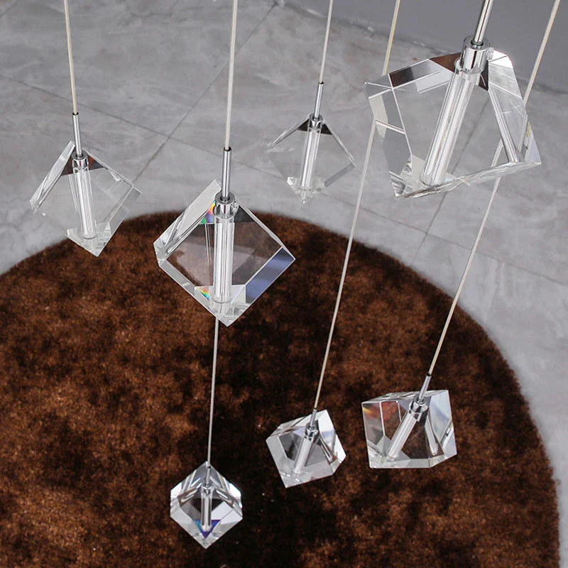 Modern Crystal Square Chandelier for Staircase - Image 4