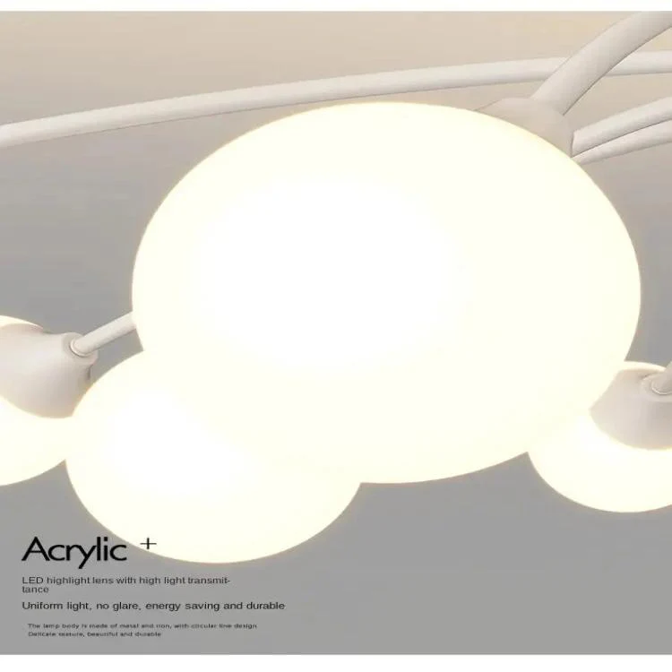 Modern Flush Mount Chandelier Beige/Silver Colors - Image 4