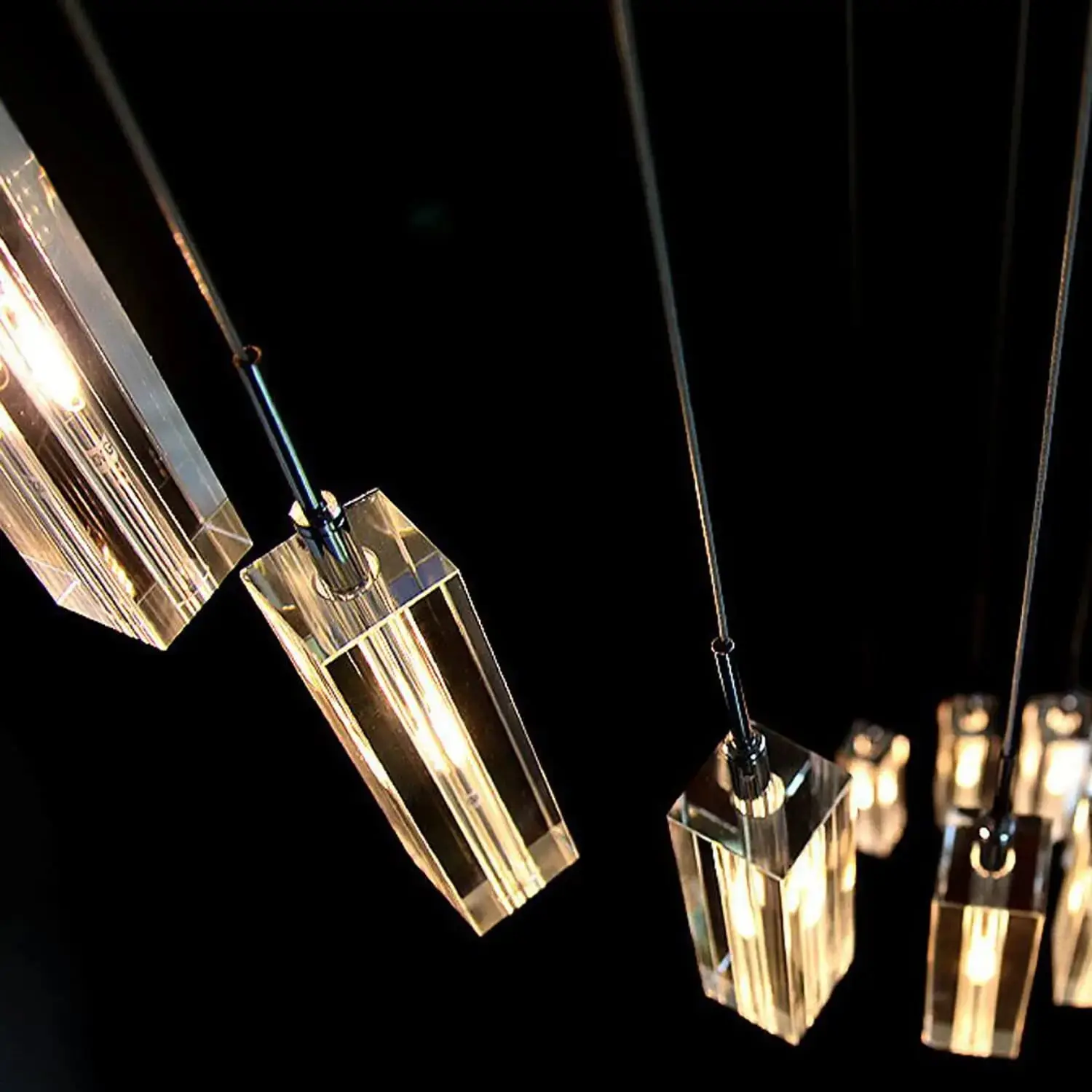 Modern Geometric Staircase Chandelier with Dimming - Image 4