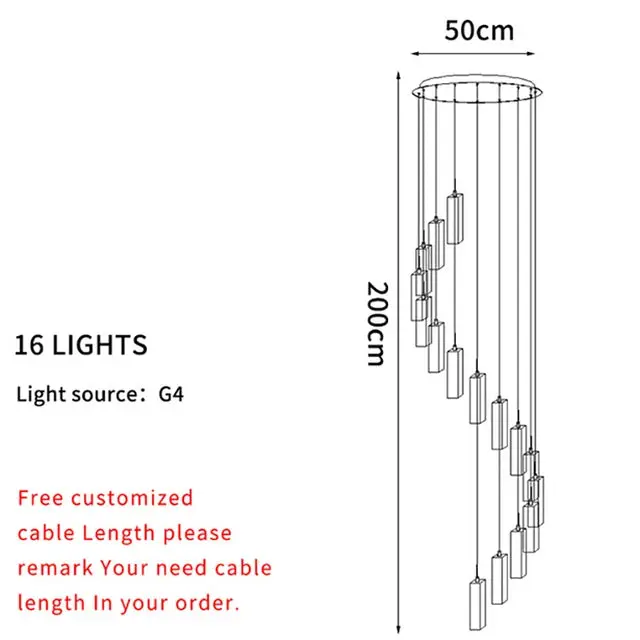 Modern Geometric Staircase Chandelier with Dimming - Image 6