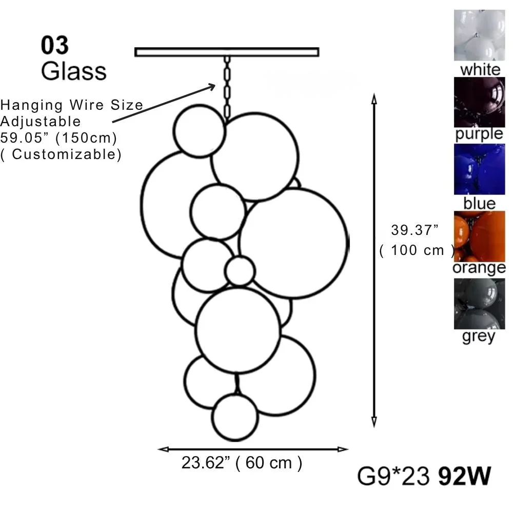 Vexo Modern Large Glass Bubble Chandelier - Image 16