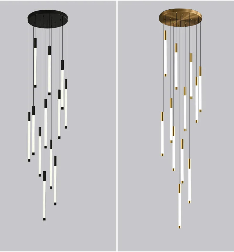 Atia Modern Long Chandelier For Staircase Black/Gold/Silver - Image 10