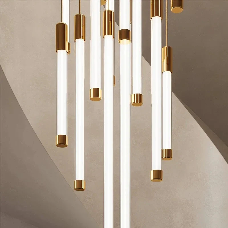 Atia Modern Long Chandelier For Staircase Black/Gold/Silver - Image 9