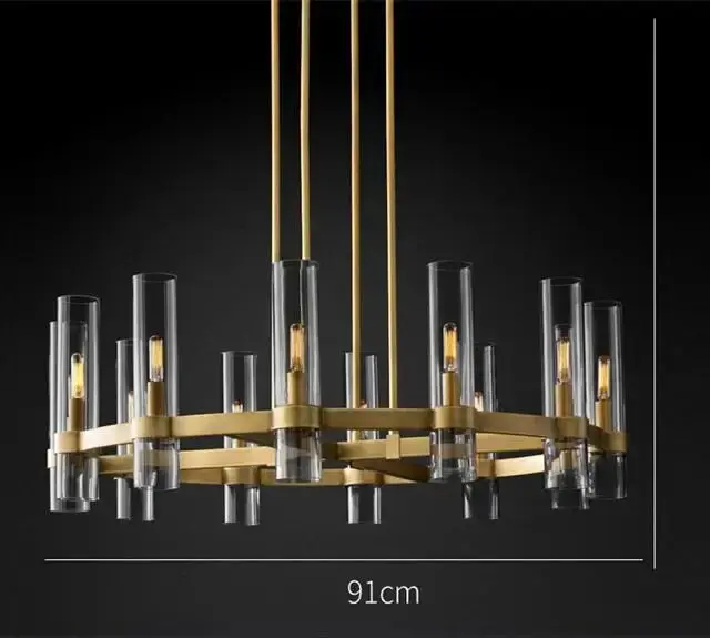 American Modern Metal Chandelier Gold & Black & Chrome - Image 4