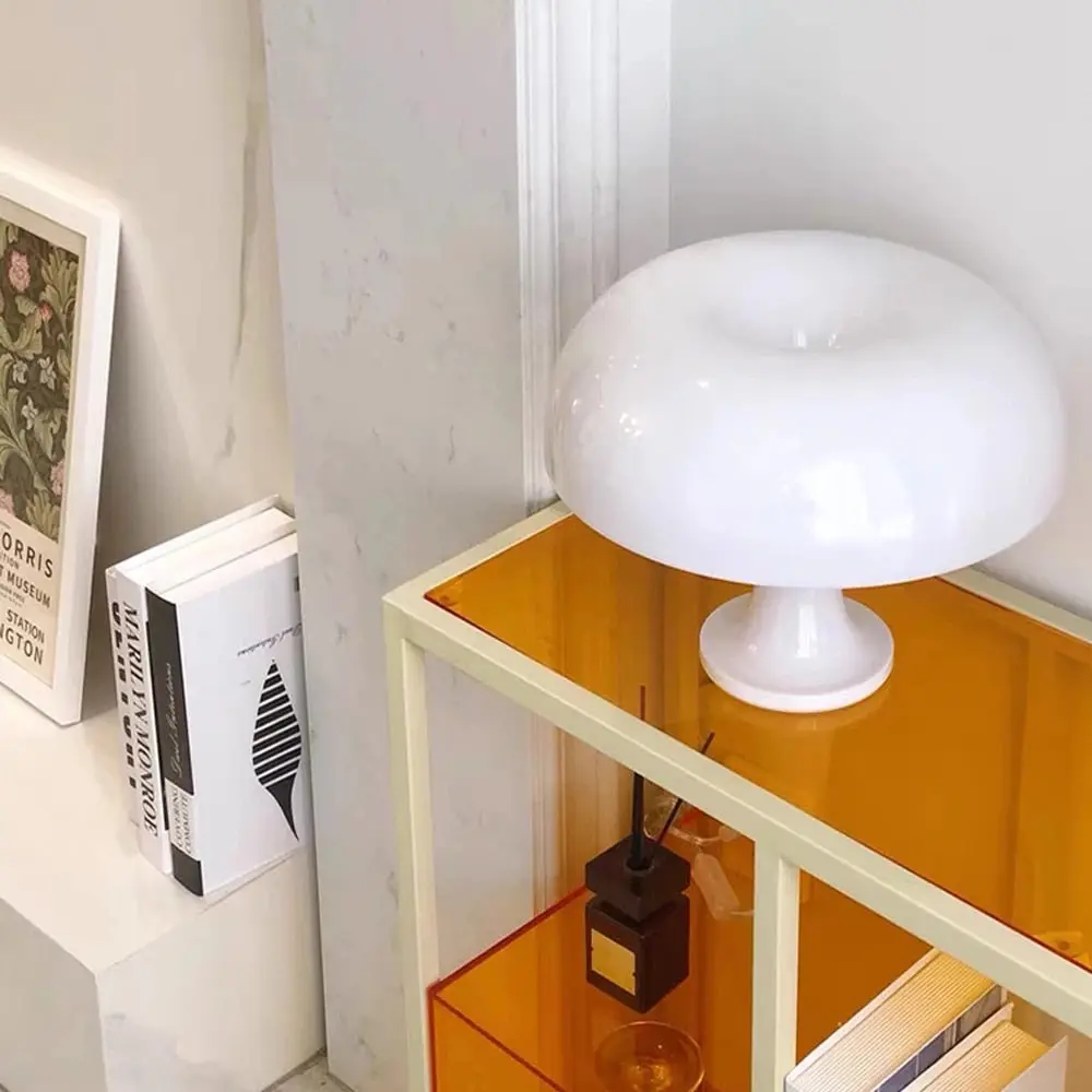 Cute Modern Mushroom Table Lamp Orange/White - Image 3
