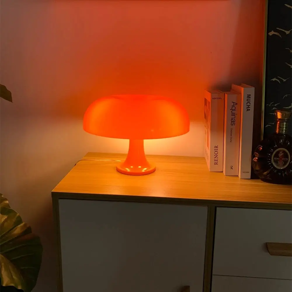 Cute Modern Mushroom Table Lamp Orange/White - Image 5