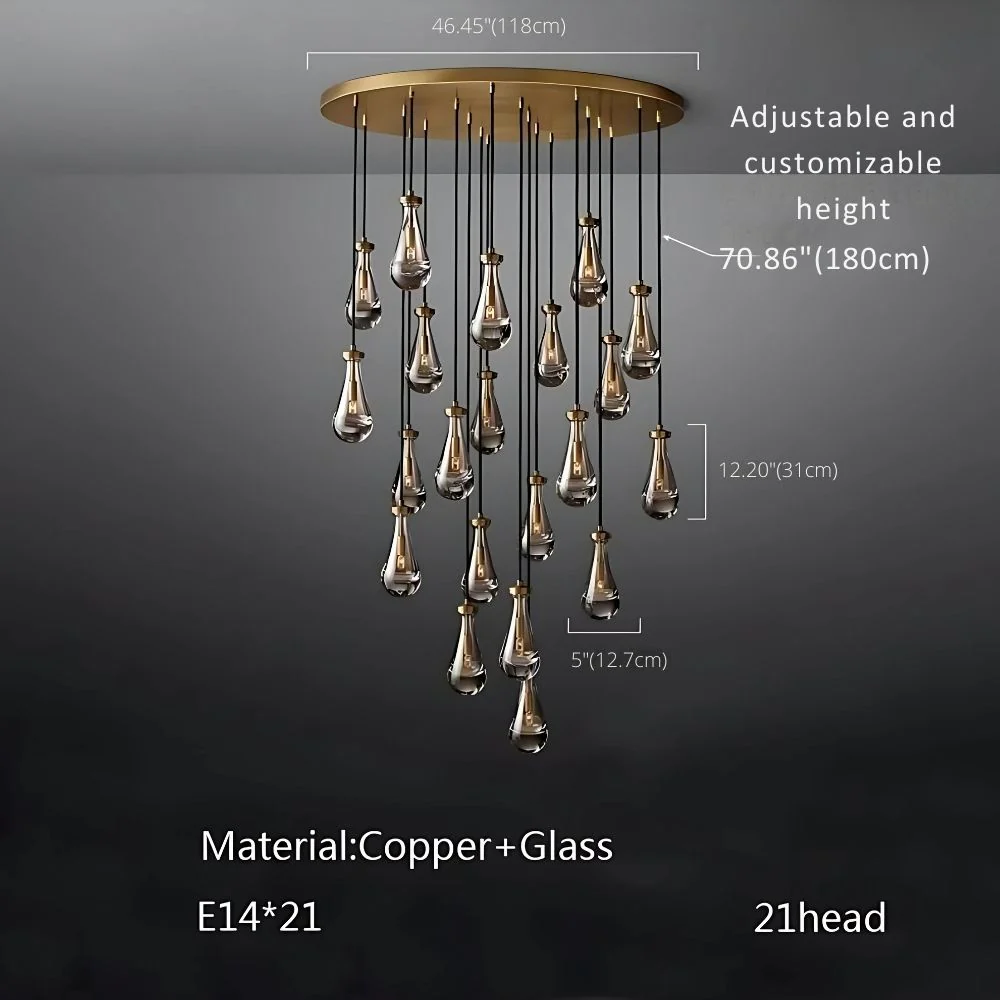 Modern Raindrop Chandelier for Foyer & Staircase - Image 18