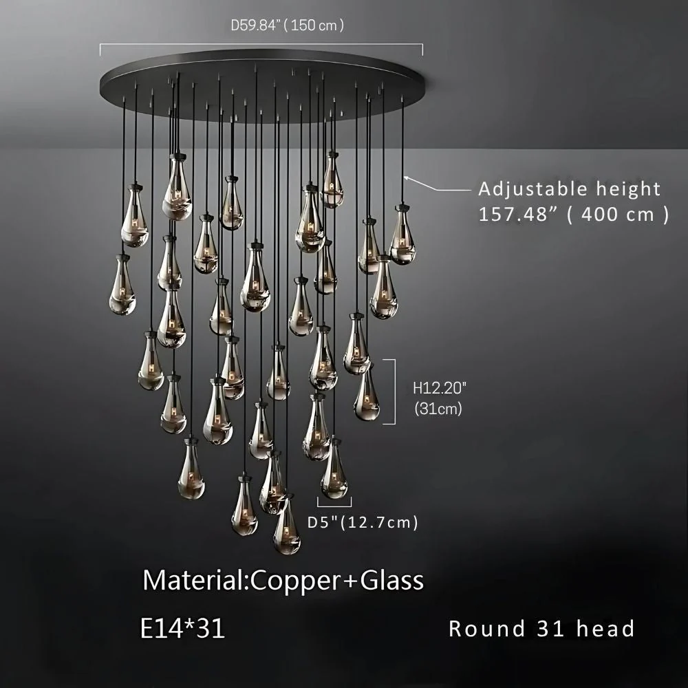 Modern Raindrop Chandelier for Foyer & Staircase - Image 19