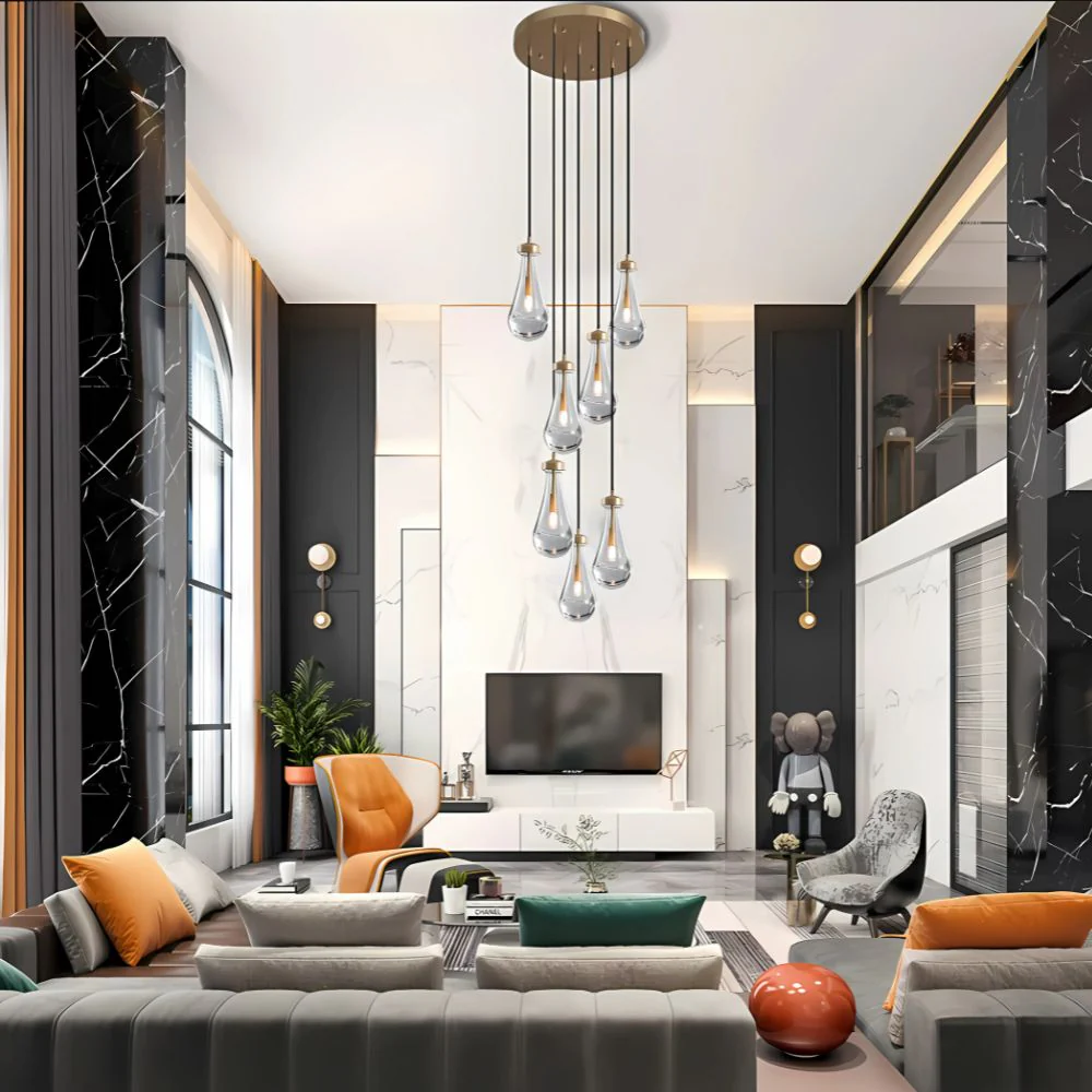 Modern Raindrop Chandelier for Foyer & Staircase - Image 6