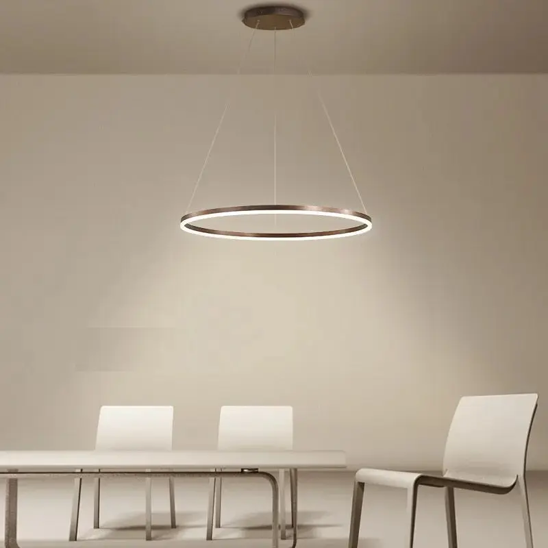 Modern Ring Pendant Light Black/Gold/Brown - Image 4