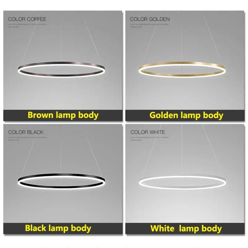 Modern Ring Pendant Light Black/Gold/Brown - Image 5