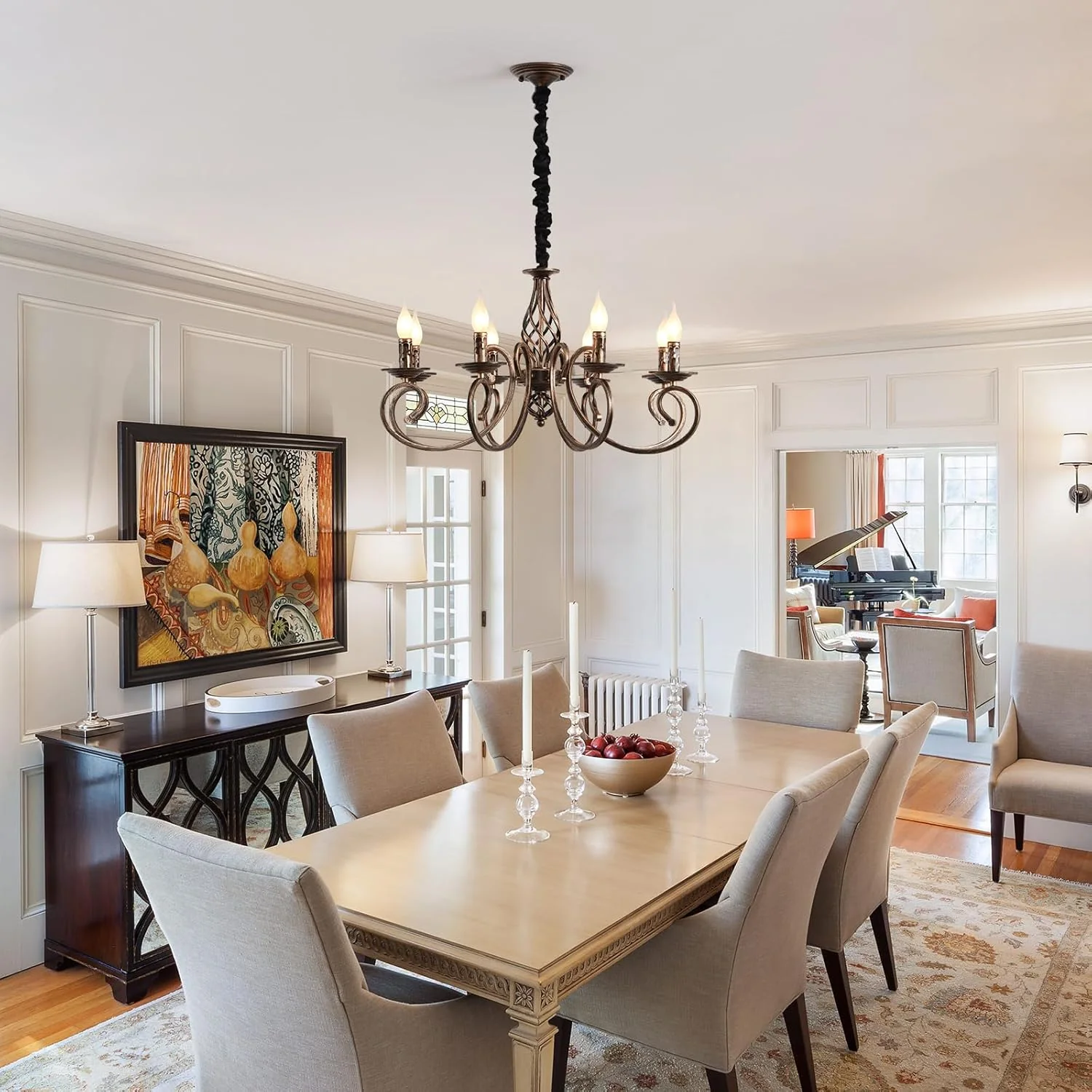 Modern Bronze Rustic Chandeliers 6/8 Heads - Image 3