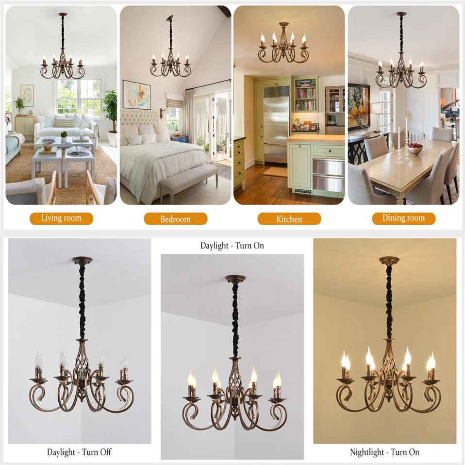 Modern Bronze Rustic Chandeliers 6/8 Heads - Image 5