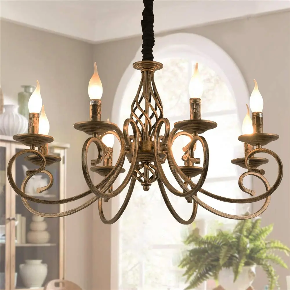 Modern Bronze Rustic Chandeliers 6/8 Heads - Image 7