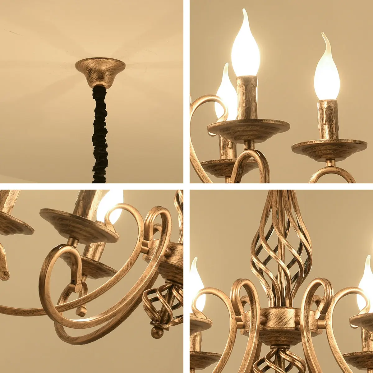 Modern Bronze Rustic Chandeliers 6/8 Heads - Image 8