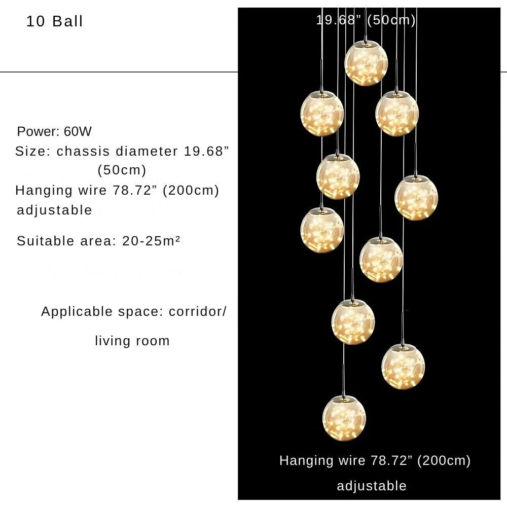 Modern Spiral Chandelier for Staircase - Image 13