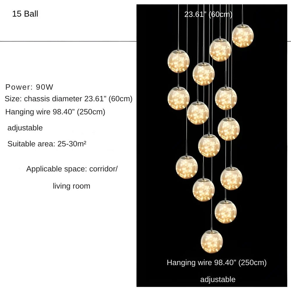 Modern Spiral Chandelier for Staircase - Image 14