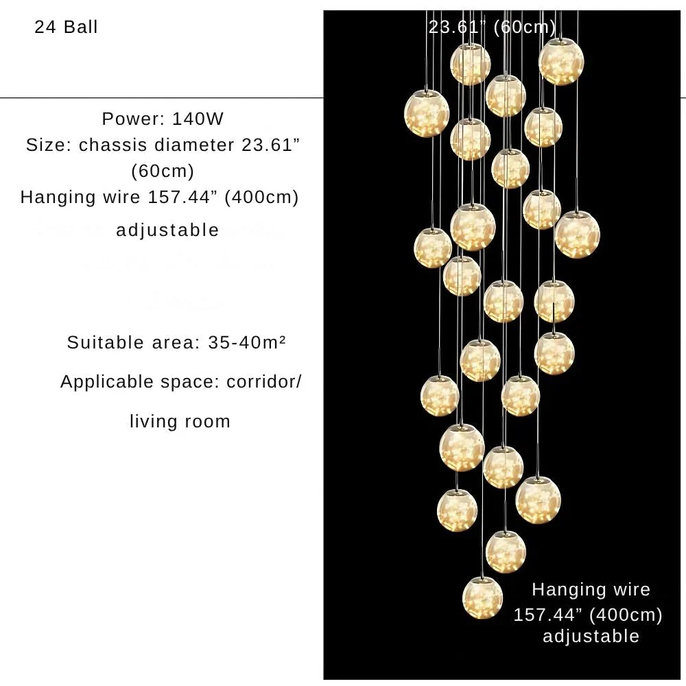 Modern Spiral Chandelier for Staircase - Image 16