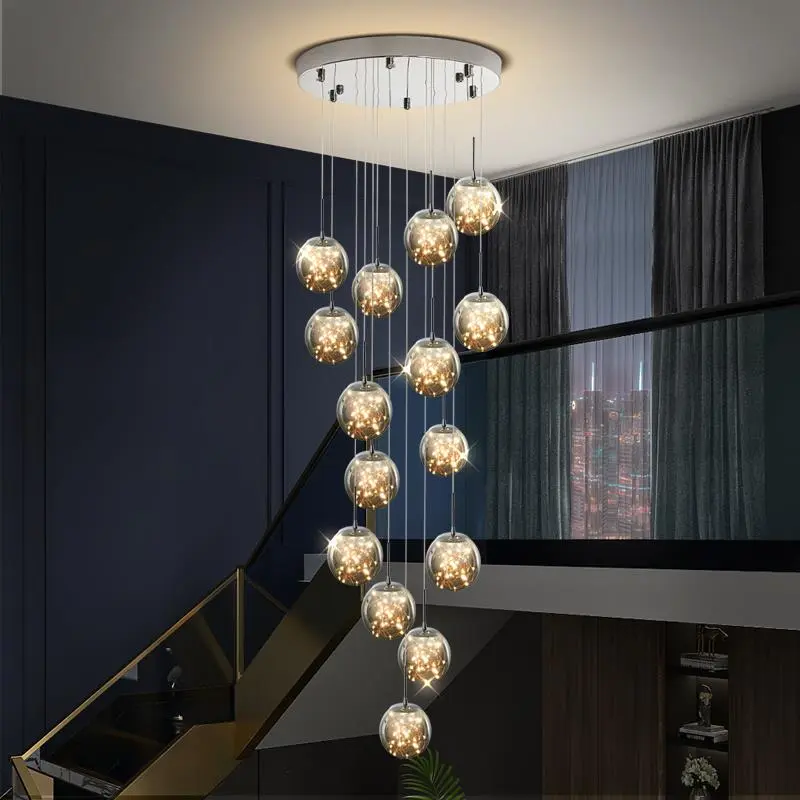 Modern Spiral Chandelier for Staircase - Image 4