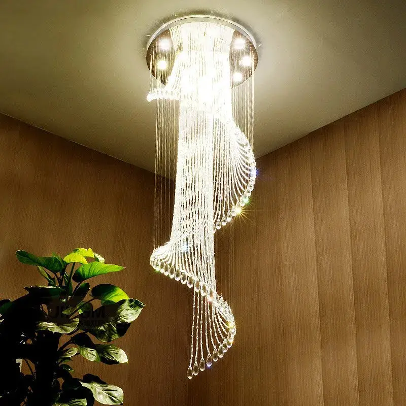 Modern Spiral Crystal Staircace Ceiling Chandelier - Image 3