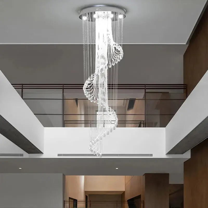 Modern Spiral Crystal Staircace Ceiling Chandelier - Image 4