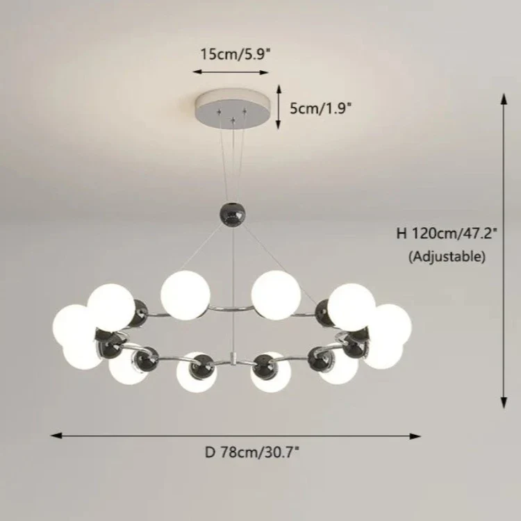 Modern Sputnik Glass Sphere Chandelier - 12/15 Light - Image 6