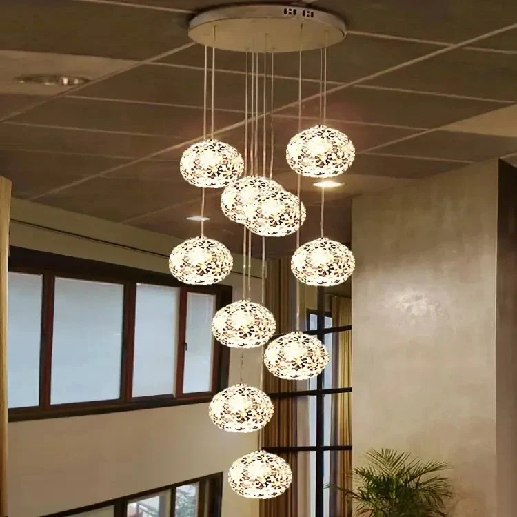 Modern Stainless Steel Petal Chandelier for Staircase - Image 2