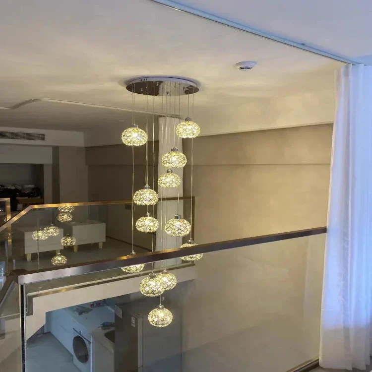 Modern Stainless Steel Petal Chandelier for Staircase - Image 4