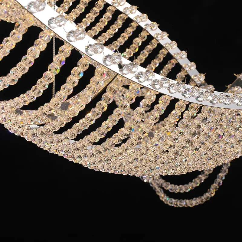 Modern Wave Crystal Chandelier Over Dining Table - Image 7