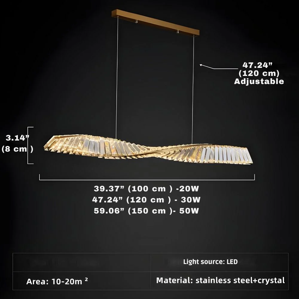 Moly Linear Crystal Chandelier for Dining Room&Kitchen - Image 6
