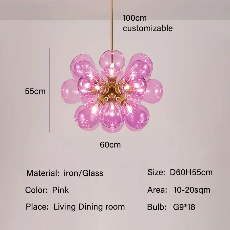 Nadine Pink Bubble Chandelier - Image 3
