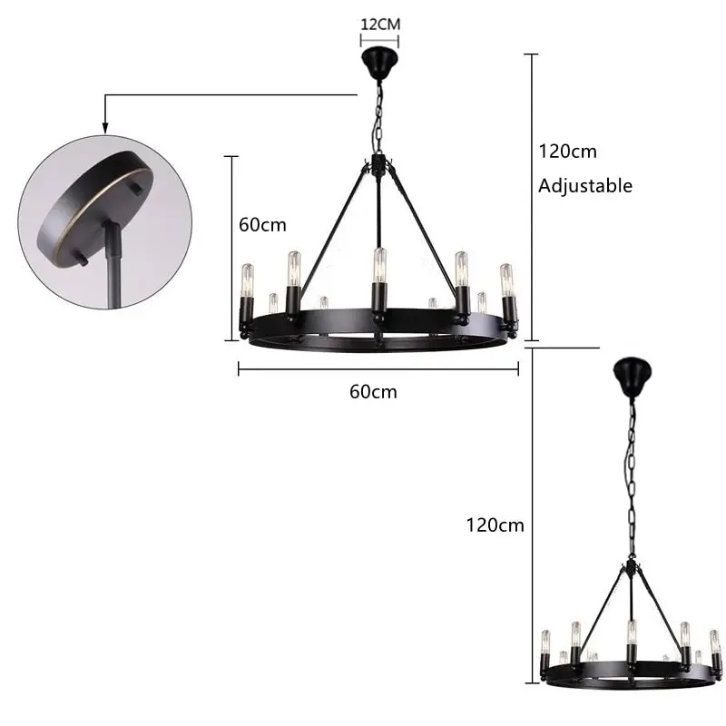 Neva Round Rustic Chandelier - Image 4
