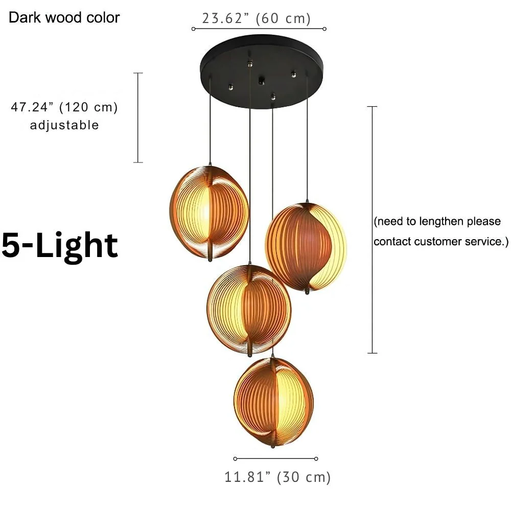 Nia Wood Staircase Chandelier - Image 13