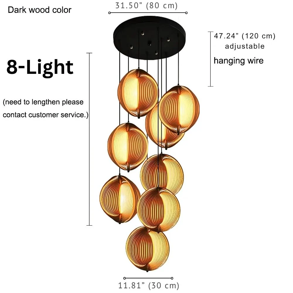 Nia Wood Staircase Chandelier - Image 14