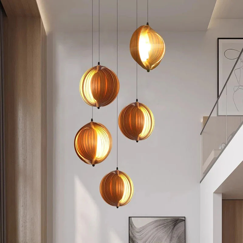 Nia Wood Staircase Chandelier - Image 3