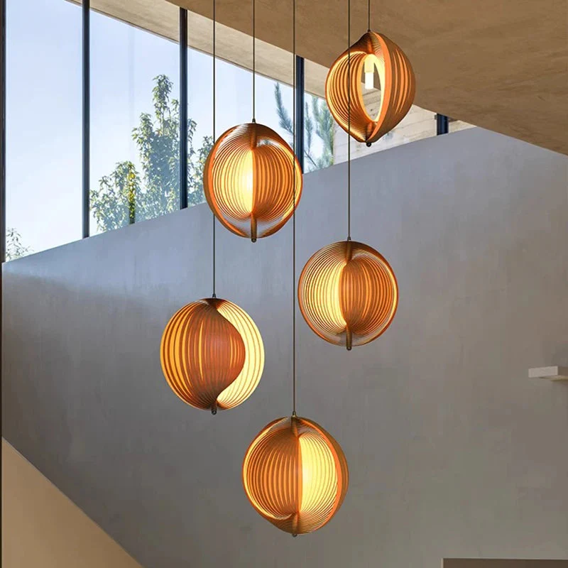 Nia Wood Staircase Chandelier - Image 4