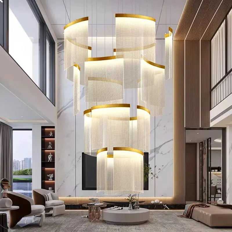 Nordic Ceiling Stair Chandelier Gold/Black - Image 3